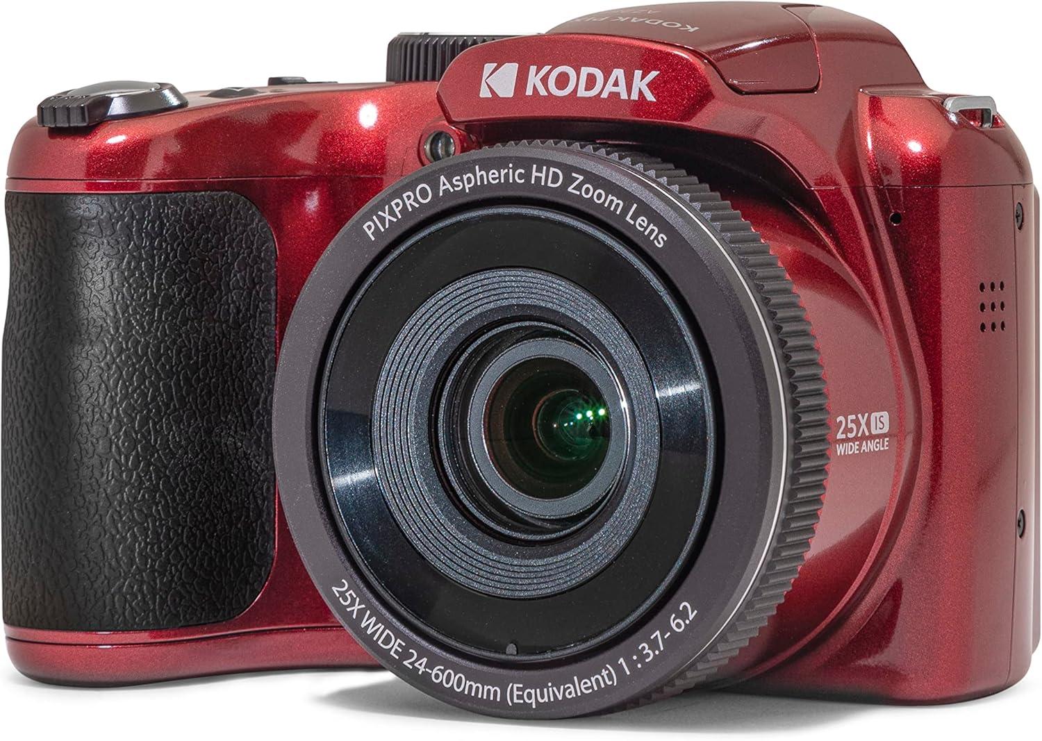 imageKODAK PIXPRO AZ255RD 16MP Digital Camera 25X Optical Zoom 24mm Wide Angle Lens Optical Image Stabilization 1080P Full HD Video 3quot LCD Vlogging Camera RedRed