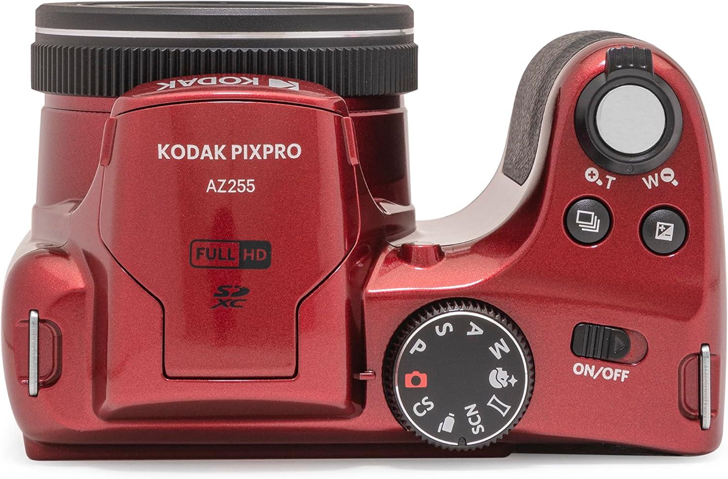 imageKODAK PIXPRO AZ255RD 16MP Digital Camera 25X Optical Zoom 24mm Wide Angle Lens Optical Image Stabilization 1080P Full HD Video 3quot LCD Vlogging Camera RedRed