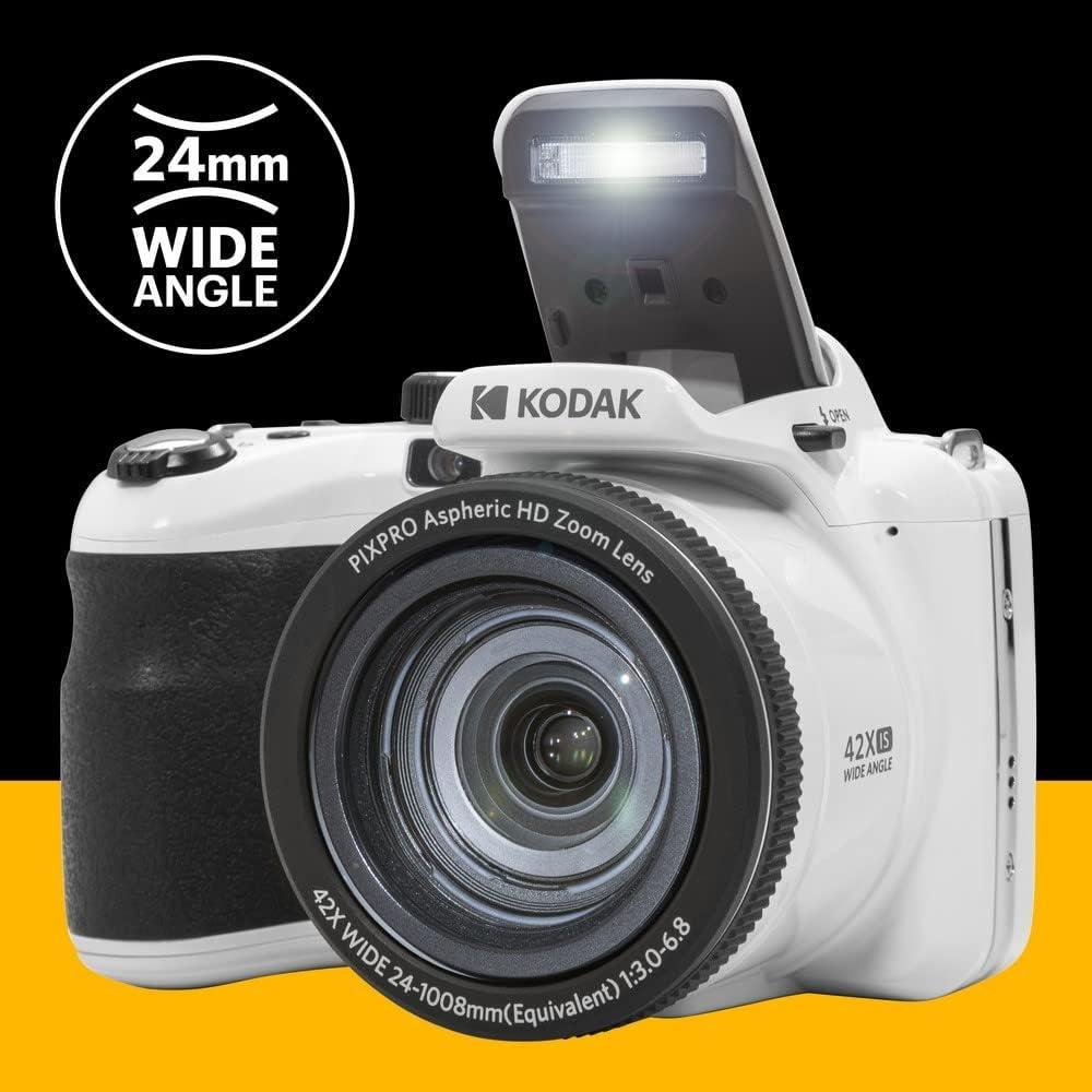 imageKODAK PIXPRO AZ425WH 20MP Digital Camera 42X Optical Zoom 24mm Wide Angle Lens 1080P Full HD Video Optical Image Stabilization LiIon Battery 3quot LCD Vlogging Camera WhiteWhite