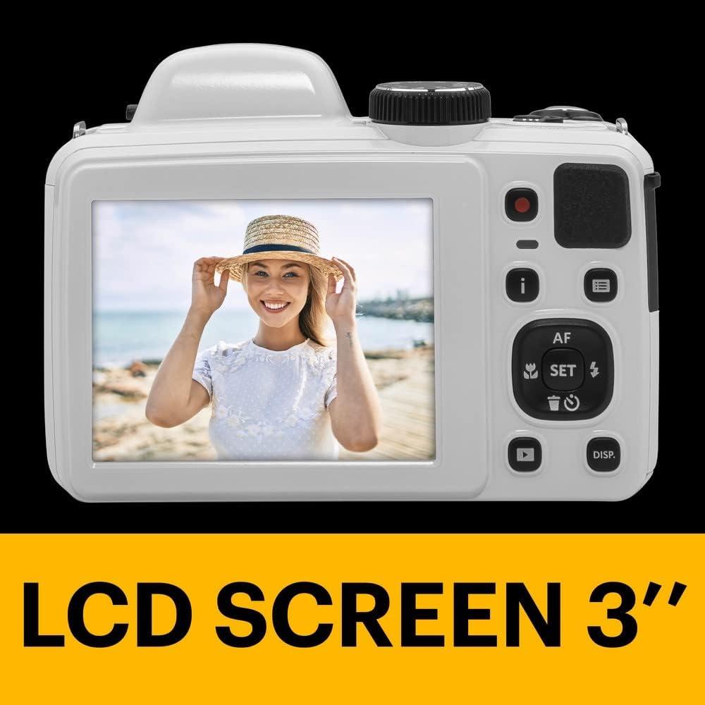 imageKODAK PIXPRO AZ425WH 20MP Digital Camera 42X Optical Zoom 24mm Wide Angle Lens 1080P Full HD Video Optical Image Stabilization LiIon Battery 3quot LCD Vlogging Camera WhiteWhite