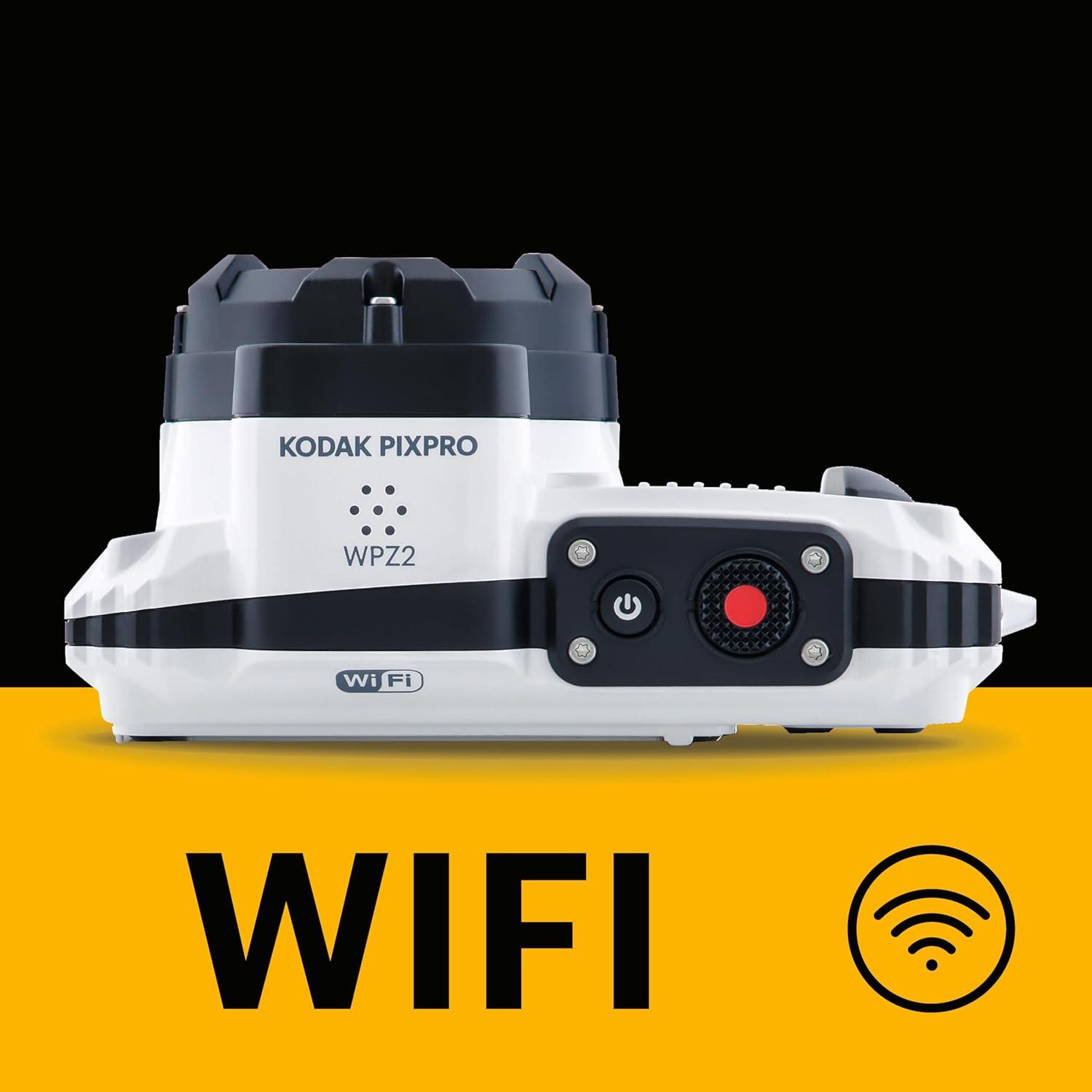 imageKODAK PIXPRO WPZ2 Rugged Waterproof Shockproof Dustproof WiFi Digital Camera 16MP 4X Optical Zoom 1080P Full HD Video Vlogging Camera 27quot LCD YellowCamera