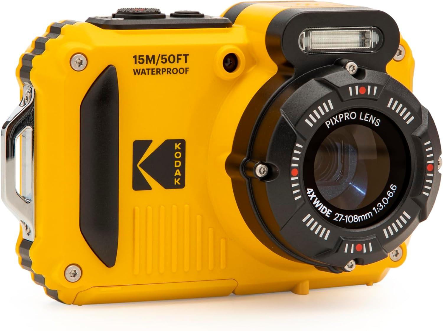 imageKODAK PIXPRO WPZ2 Rugged Waterproof Shockproof Dustproof WiFi Digital Camera 16MP 4X Optical Zoom 1080P Full HD Video Vlogging Camera 27quot LCD YellowYellow