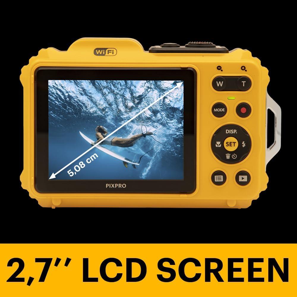 imageKODAK PIXPRO WPZ2 Rugged Waterproof Shockproof Dustproof WiFi Digital Camera 16MP 4X Optical Zoom 1080P Full HD Video Vlogging Camera 27quot LCD YellowYellow
