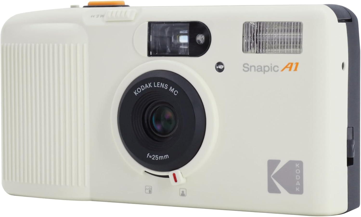 imageKODAK Snapic A1 35mm Film Camera 35mm Reusable 2Zone Focus Lightweight Compact Rhino Grey Film ampamp AAA Battery are not IncludedIvory White