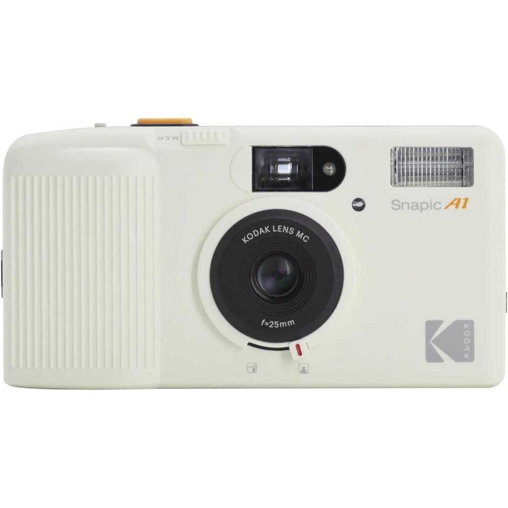imageKODAK Snapic A1 35mm Film Camera 35mm Reusable 2Zone Focus Lightweight Compact Rhino Grey Film ampamp AAA Battery are not IncludedIvory White