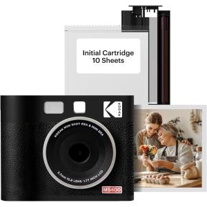 imageKODAK Mini Shot 4 ERA 4PASS 2in1 Instant Camera and Photo Printer 4x4 Black Camera  70 SheetsBlack