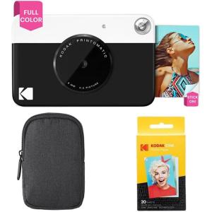 image:imageKODAK Printomatic FullColor Instant Print Camera Starter Bundle  Carrying Case  Zink 20pk Photo Paper  Colorful Photos On 2x3quot StickyBack Paper  Fun Gift for Birthday Christmas Holiday  PinkBlack