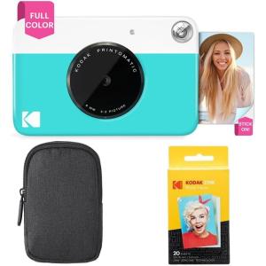 image:imageKODAK Printomatic FullColor Instant Print Camera Starter Bundle  Carrying Case  Zink 20pk Photo Paper  Colorful Photos On 2x3quot StickyBack Paper  Fun Gift for Birthday Christmas Holiday  PinkBlue