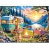 image:imageRoseArt  Kodak Premium 350 Piece Puzzle  Sunset Camper with Golden Retriever Vibrant Lakeside Scene Jigsaw Puzzle for Adults 24 x 18 Finished SizeSunset Camper