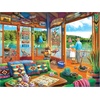image:imageRoseArt  Kodak Premium 350 Piece Puzzle  Sunset Camper with Golden Retriever Vibrant Lakeside Scene Jigsaw Puzzle for Adults 24 x 18 Finished SizeThe Lake House