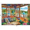 image:imageRoseArt  Kodak Premium 350 Piece Puzzle  Sunset Camper with Golden Retriever Vibrant Lakeside Scene Jigsaw Puzzle for Adults 24 x 18 Finished SizeThe Lake House