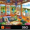 image:imageRoseArt  Kodak Premium 350 Piece Puzzle  Sunset Camper with Golden Retriever Vibrant Lakeside Scene Jigsaw Puzzle for Adults 24 x 18 Finished SizeThe Lake House