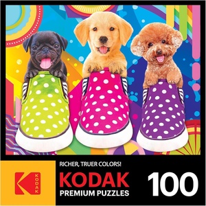 image:imageRoseArt  Kodak Premium  Golden Puppy Pals  100 Piece Jigsaw Puzzle for AdultsPuppy Socks