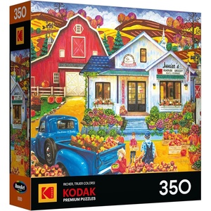 image:imageRoseArt  Kodak Premium 350 Piece Puzzle  Sunset Camper with Golden Retriever Vibrant Lakeside Scene Jigsaw Puzzle for Adults 24 x 18 Finished SizeJuniors Farmer Market
