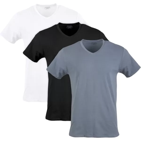 White/Black Soot/Grey Flannel (V-neck 3-pack)