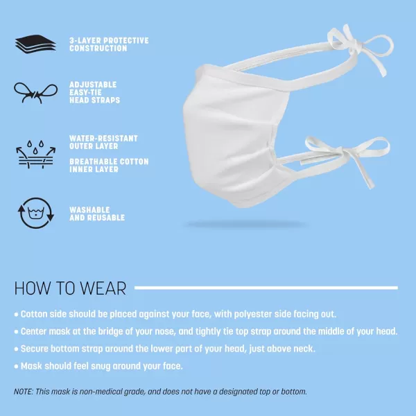 Gildan Adult Reusable 3-Layer Tie-On Face Mask )