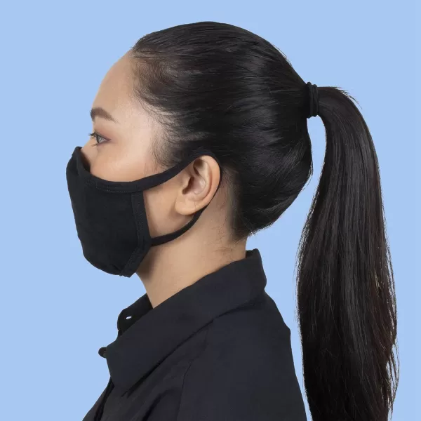 Gildan Adult &amp; Youth Reusable 2-Layer Cotton Face Mask  Black )