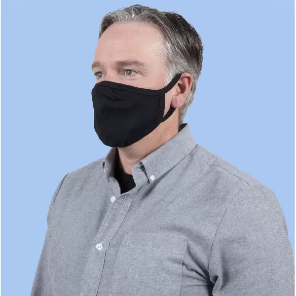 Gildan Adult &amp; Youth Reusable 2-Layer Cotton Face Mask  Black )