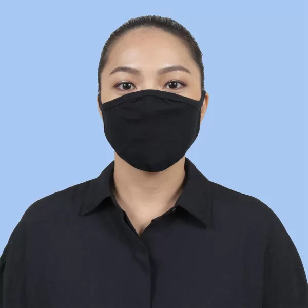 Gildan Adult &amp; Youth Reusable 2-Layer Cotton Face Mask  Black )