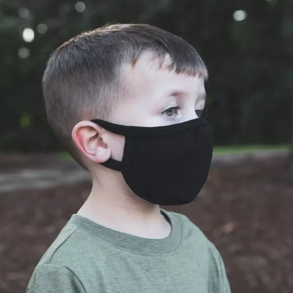 Gildan Adult &amp; Youth Reusable 2-Layer Cotton Face Mask  Black )