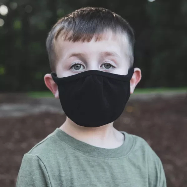 Gildan Adult &amp; Youth Reusable 2-Layer Cotton Face Mask  Black )