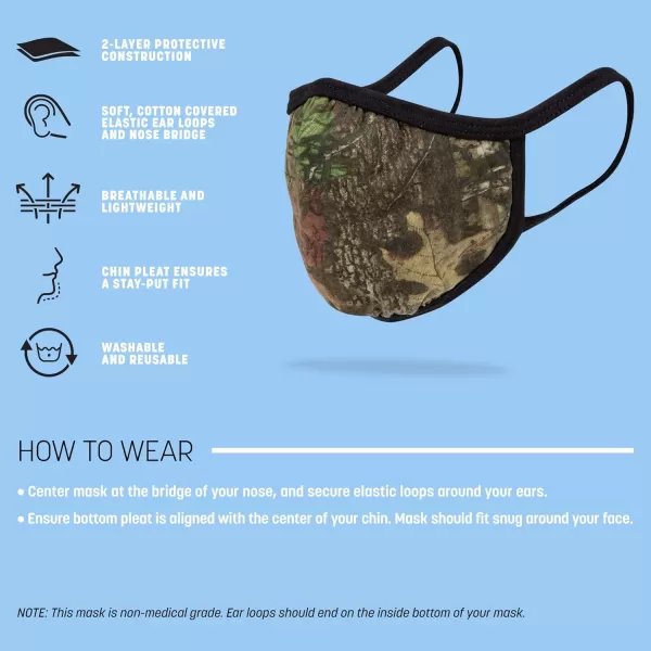 Gildan Adult &amp; Youth Reusable 2-Layer Cotton Face Mask  Mossy Oak Break-up Infinity )