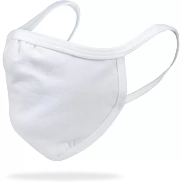 Gildan Adult &amp; Youth Reusable 2-Layer Cotton Face Mask  White )