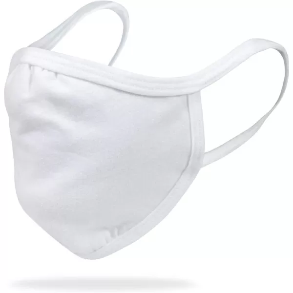 Gildan Adult &amp; Youth Reusable 2-Layer Cotton Face Mask  White )