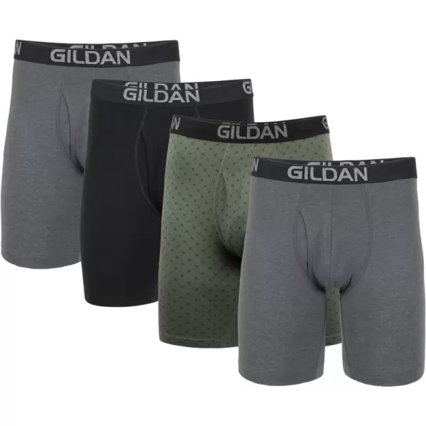 Long Leg 4 Heather Dark Grey/Green Midnight/Blk (4-pack)