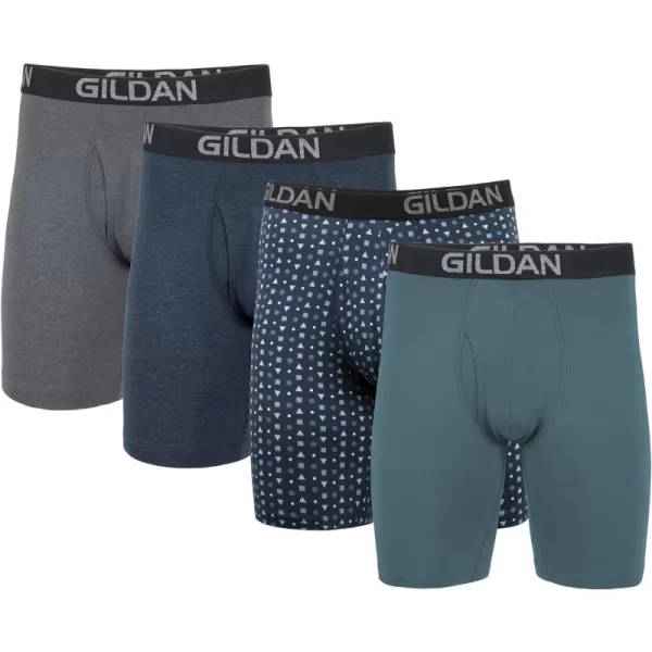 Long Leg 4 Hthr Dark Grey/Hthr Navy/Shapes/Blue (4-pack)