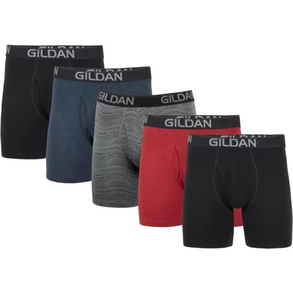 Regular Leg 5 Blk/Heather Navy/Stripe/Heather Red (5-pack)