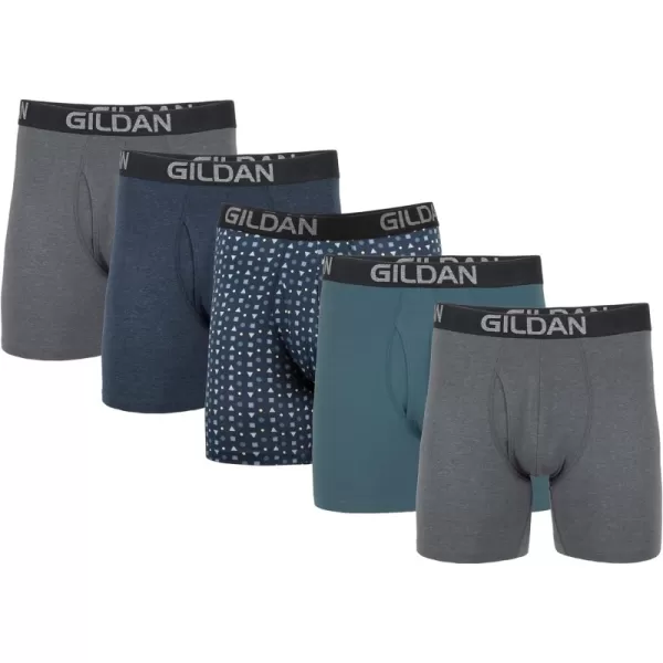 Regular Leg 5 Hthr Dark Grey/Hthr Navy/Shapes/Blue (5-pack)