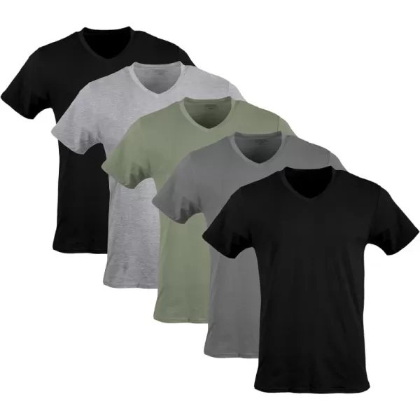 5 Black/Sport Grey/Charcoal/Military Green (5-pack)
