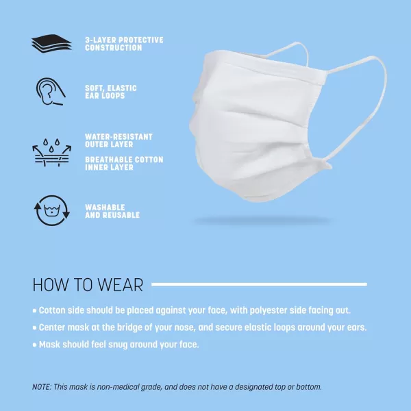 Gildan unisex-adult Reusable 3-layer Ear Loop Face Mask 