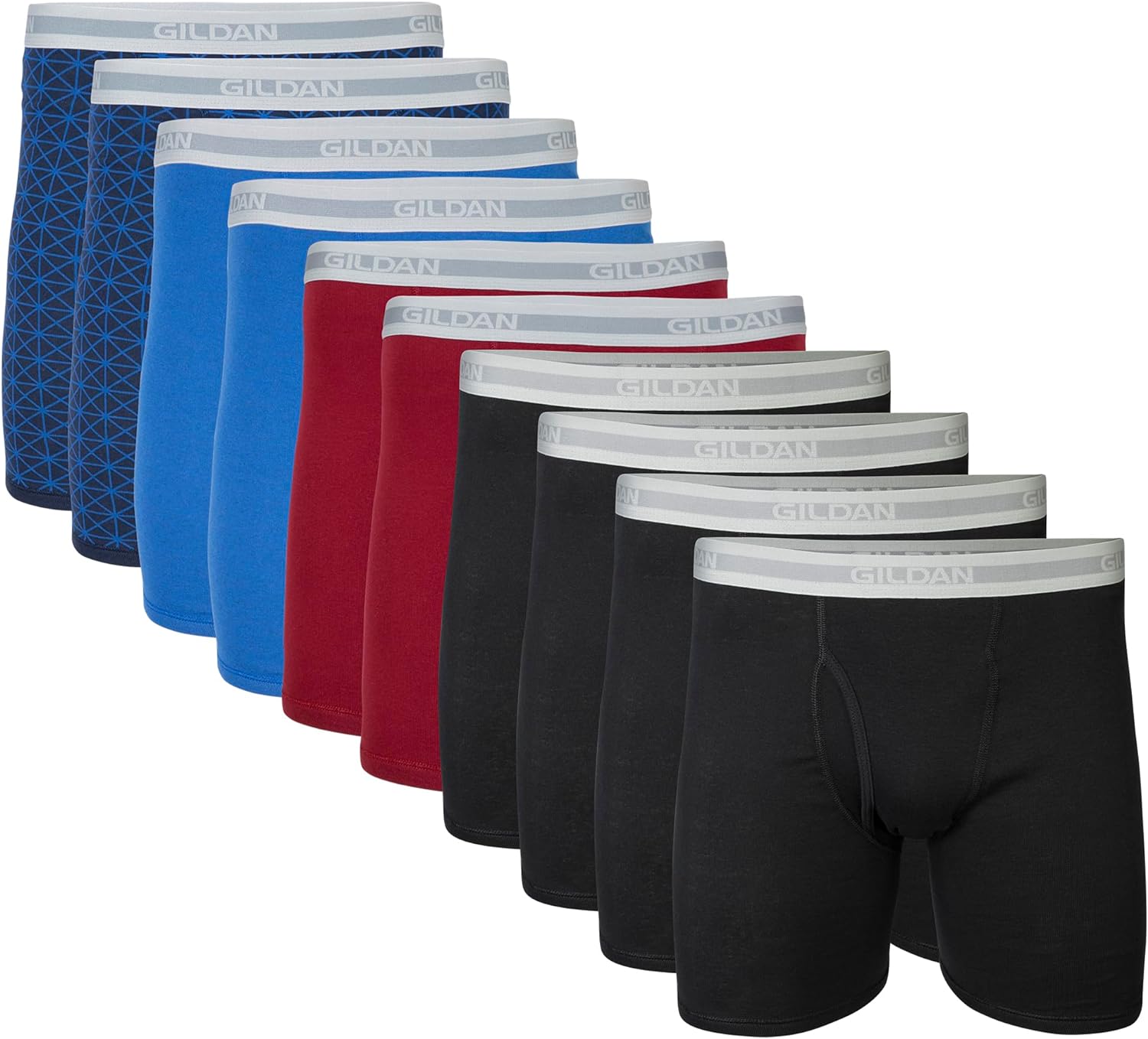 Gildan Uomo Boxer In Morbido Cotone - Confezione Multipla Da 5 Pantaloncini