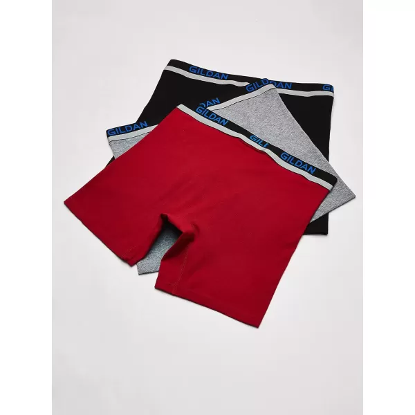 Gildan Men's Cotton Spandex Athletic Boxer Briefs, 3-Pack