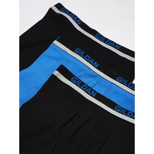 Gildan Men's Cotton Spandex Athletic Boxer Briefs, 3-Pack