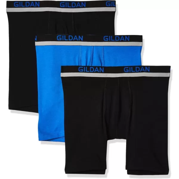 Gildan Men's Cotton Spandex Athletic Boxer Briefs, 3-Pack