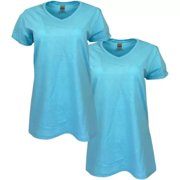 Gildan Women's Heavy Cotton V-Neck T-Shirt, 2-Pack