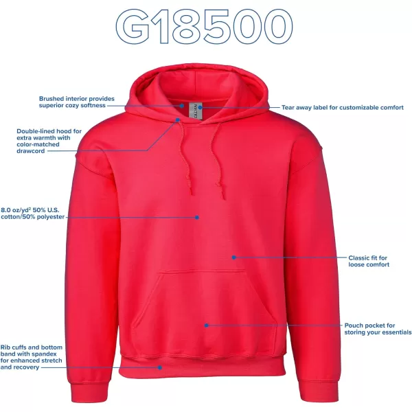 Gildan Unisex-adult Fleece Hoodie Sweatshirt, Style G18500, Multipack