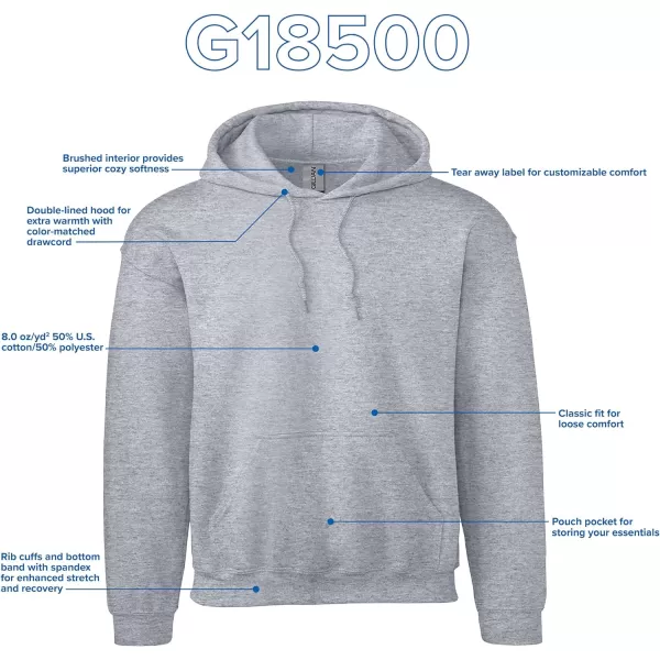 Gildan Unisex-adult Fleece Hoodie Sweatshirt, Style G18500, Multipack