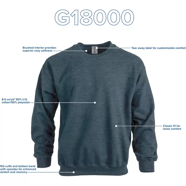 Gildan unisex-adult Fleece Crewneck Sweatshirt, Style G18000, Multipack)