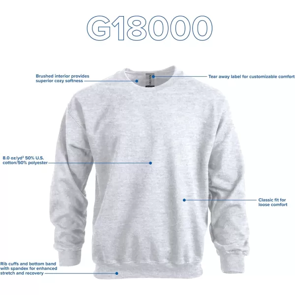 Gildan unisex-adult Fleece Crewneck Sweatshirt, Style G18000, Multipack)