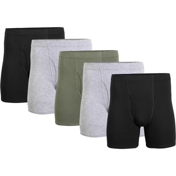 Gildan Mens Underwear Covered Waistband Boxer Briefs, Multipack)
