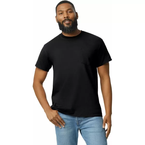 Gildan UnisexAdult Ultra Cotton TShirt With Pocket Style G2300 2PackBlack