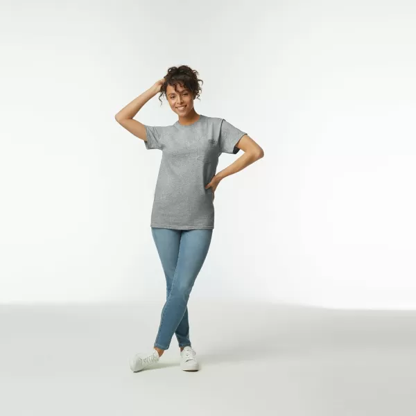 Gildan UnisexAdult Ultra Cotton TShirt With Pocket Style G2300 2PackBlack