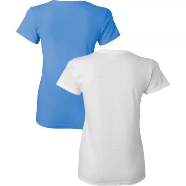 Gildan Womens Heavy Cotton TShirt Style G5000L 2PackCarolinablueWhite