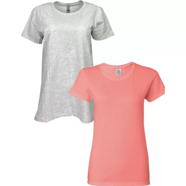 Gildan Womens Heavy Cotton TShirt Style G5000L 2PackAshCoral