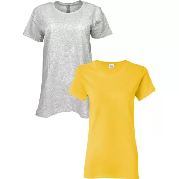 Gildan Womens Heavy Cotton TShirt Style G5000L 2PackAshDaisy