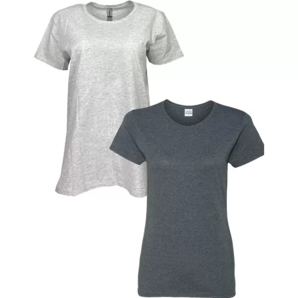 Gildan Womens Heavy Cotton TShirt Style G5000L 2PackAshDark Heather
